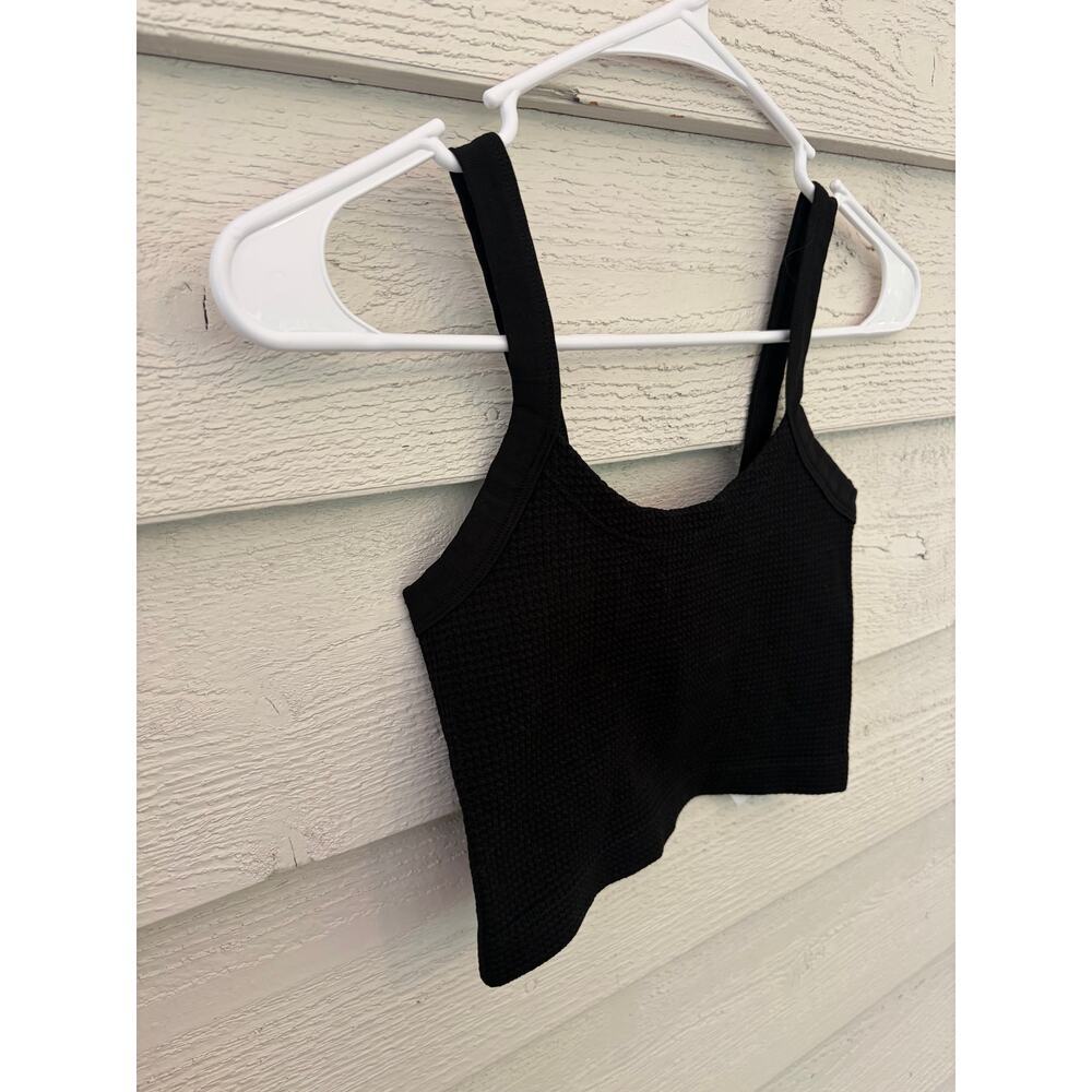 Forever 21 Black Waffle Knit Cropped Tank Top – Size S/M – NWT - Picture 3 of 7